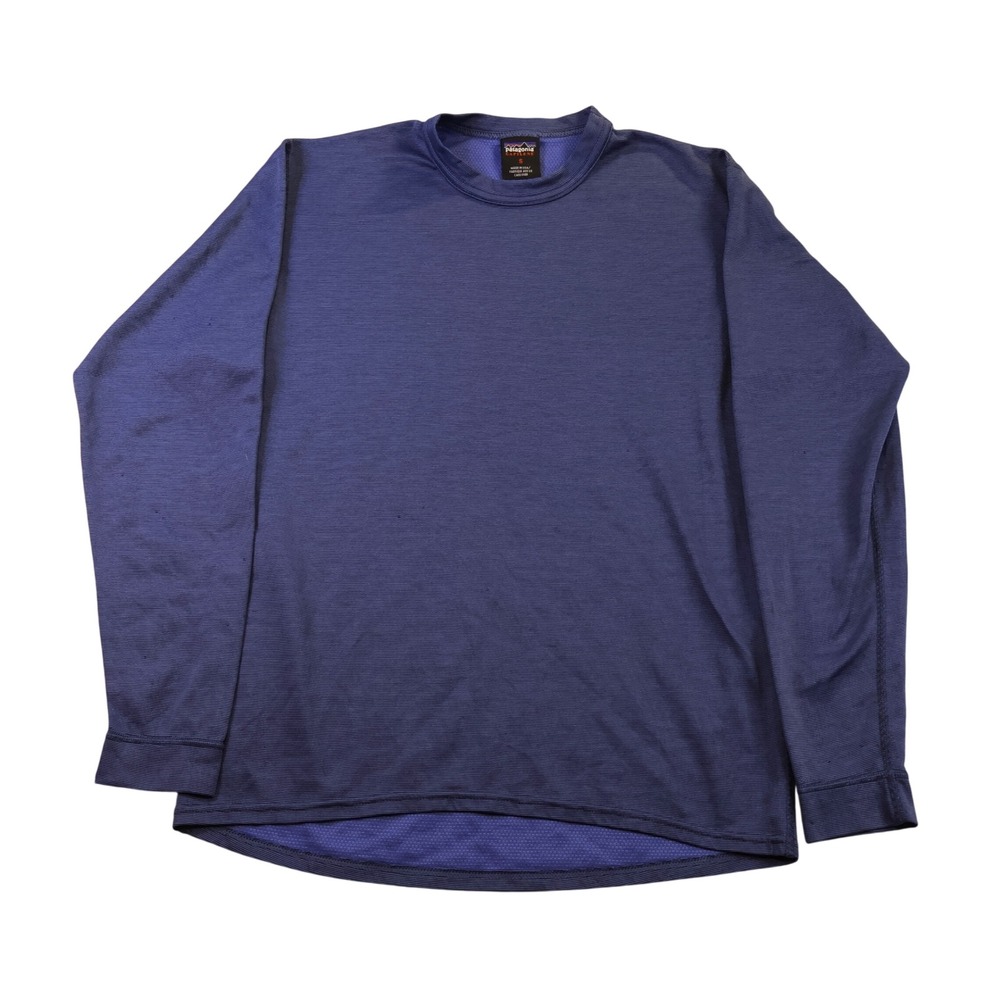 Patagonia Mens Small Capilene Long Sleeve Base Layer Top Blue 44201 USA Made